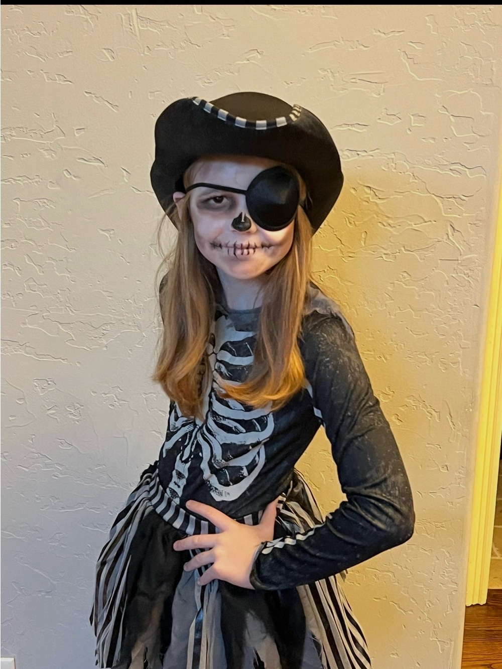 Kids Black Skeleton Pirate Costume